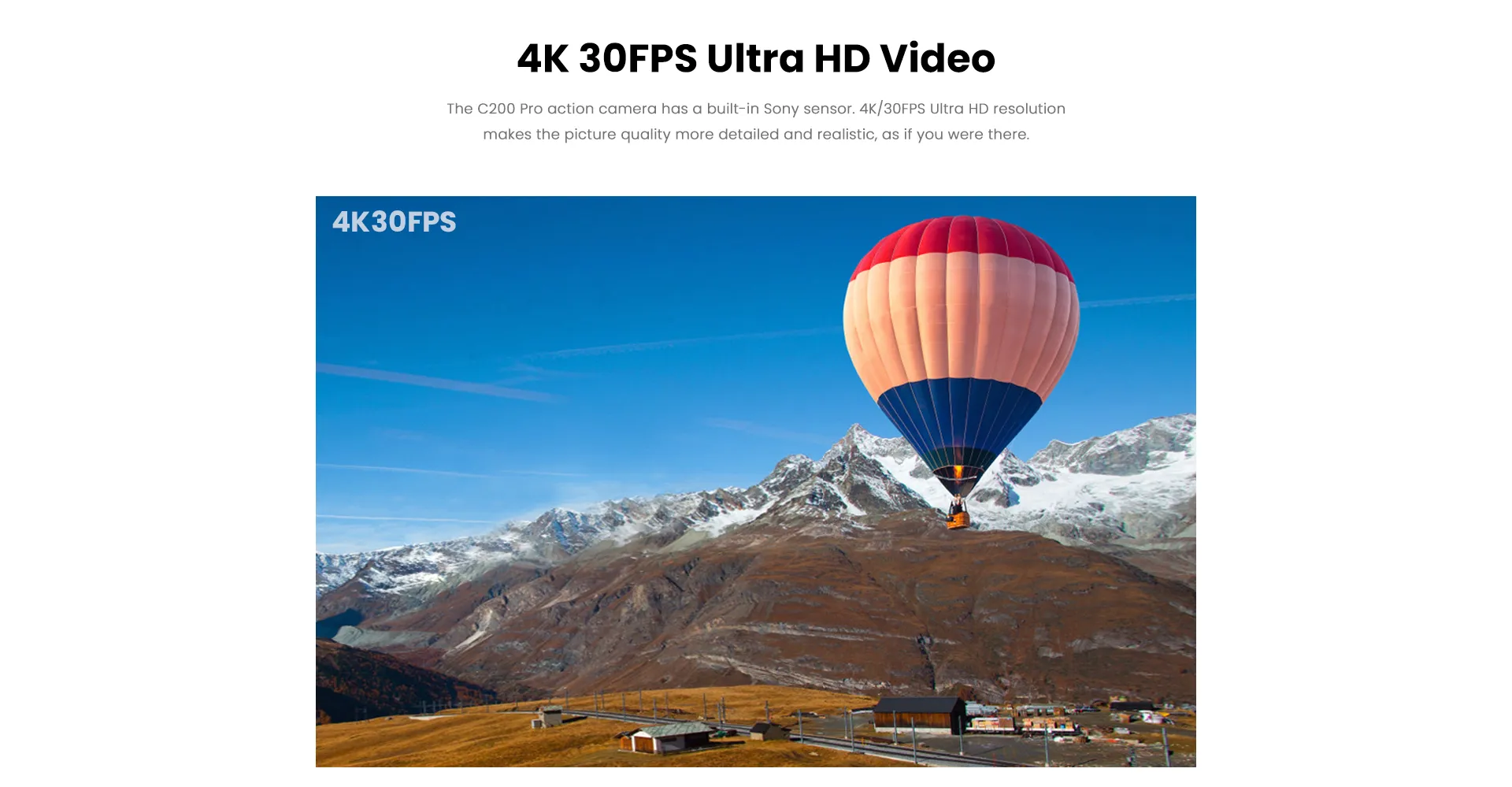 SJCAM C200PRO 4K กล้องแอคชั่น WiFi ขนาดเล็ก พร้อมหน้าจอ IPS 1.28 นิ้ว ยาว 5 เมตร กันน้ํา