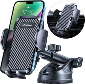 3-in-1 Phone Mount for Car [2025 Most Stable and Flexible Suction Cup] Vent Dashboard Windshield Cell Phone Holder Car Fit for iPhone Samsung All Phone