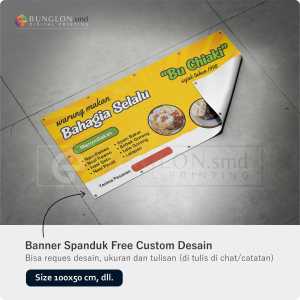 Print Cetak Spanduk Banner Warung Makan Warna Kuning Putih Free Desain