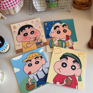 PTPT 2PCS Colorful Cartoon Dishcloth Printed Decorative Kitchen Towels Household Cleaning Products Reusable Kitchen Wipes Home