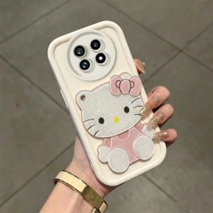 PBZZ Case for realme 13 14 15 pro plus 5g 13 pro 5g phone casing Softcase Silicone shockproof Cover new design aesthetic cute pink cat mirror with holder for girl JTMJZJ2