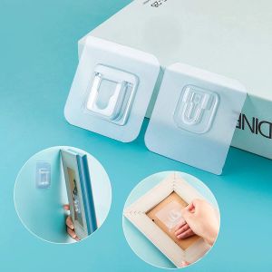 3/5/10Pairs Double-sided Self Adhesive Wall Hooks Seamless Hooks Reusable Anti-slip Wall Mounted Hook Organizer