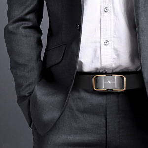 Waist Convenience Belt Buckle Cowhide Automatic Buckle Belt White Gold Edge Multipurpose Purely Handmade