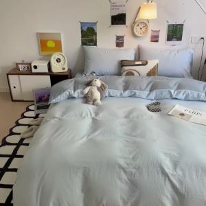 ABS Love Each Other Simple Ultra-Soft Bedding Four-Piece Set Bed Sheet Dormitory Bedding Dormitory Three-Piece Set Single LZD