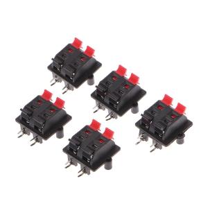 5Pcs Double Row 4 Position Cable Clip Push Type Speaker Terminal Panel Connector
