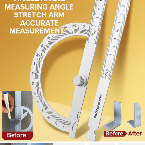Portable Semicircle Protractor Stainless Steel 180 Degree Precise Measurement Single Arm Angle Ruler不锈钢单臂角度尺