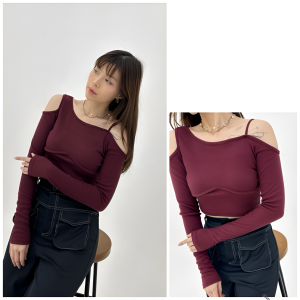Sakura Glory - KAREN TOP RIB KNIT PREMIUM UKURAN ALLSIZE FIT TO L / ATASAN / BLOUSE / WANITA / DEWASA / DISTRO / IMPORT / COD / DISKON / GRATIS ONGKIR / MURAH