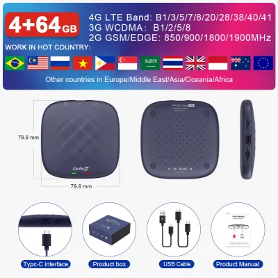 [Android 13.0] Genuine CarlinKit Official Android 13.0 Ai Box Plus Dongle - 4+64GB/8+128GB Wireless CarPlay/Android Auto Adapter - YouTube/Netflix Playback For the Car with Wired CarPlay - Plug & Play Qualcomms® QCM6125