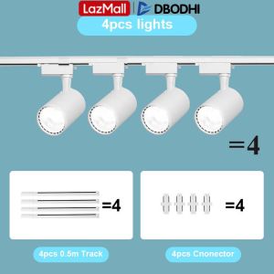 DBODHI Track Light Whole Set Shop Commercial COB Super Bright Home Ceiling Background Wall Shop Track Light for Ceiling Clothing Store Spotlight