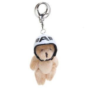 Gấu Móc treo chìa khóa với mũ bảo hiểm sang trọng Mũ bảo hiểm móc treo động vật Keychain balo thời trang Đồ treo trang trí cho phụ nữ