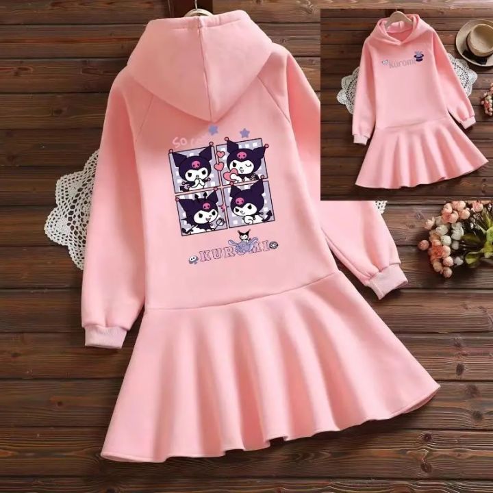 Sanrio Kuromi My Melody Girls Dress Cartoon Anime Long Sleeves Loose Casual  Kids Pleated Skirt Spring Autumn Children's Clothing Lazada PH