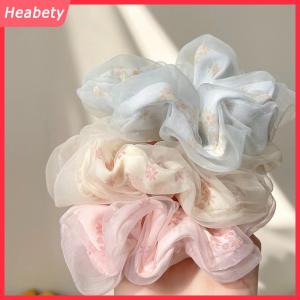 Heabety Hai Lớp Lụa Organza Scrunchies Ngọt Ngào Hoa Tóc Ban Nhạc Cho Cô Gái Tóc Đuôi Ngựa Chủ Cao Su Ban Nhạc Tóc Quan Hệ Tóc Phụ Kiện Tóc