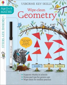 Age8 - 9 Maths Usborne Geometry Wipe Clean Workbook หนังสือเด็ก 8 - 9 ขวบ แบบฝึกหัด เลข คณิต เรขาคณิต 9781474951074
