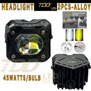 TDD Original(2PCS)30W/Bulb Alloy Quad shot Runway Headlight With Bracket YELLOW-WHITE Universal