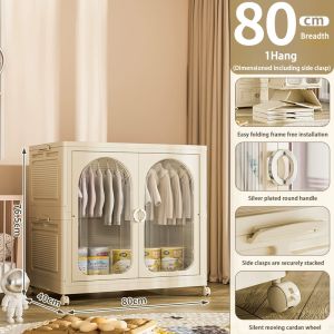L80cm Kids Adult Wardrobe Wardrobe Storage Stackable Storage Cabinet With Pulley Almari Rak Kabinet Baju Budak Anak 衣柜