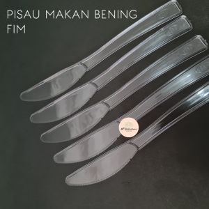1 DUS PISAU PLASTIK MAKAN BENING PISAU BROWNIES PISAU KUE PISAU TART KNIFE CUTLERY PLASTIC FIM GROSIR