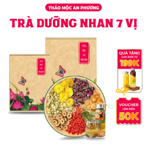 Trà Dưỡng Nhan 7 Vị Thảo Mộc(Hộp 30 gói) Đẹp Da An Thần Dễ Ngủ Thanh Lọc Mát Gan T04