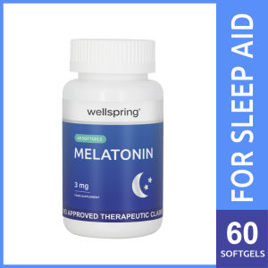 Wellspring 60pcs 3mg Melatonin Easy to Swallow Mini Soft Gels for Sleep Health