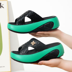 Free Shipping 2026 New Thick-Soled Sandals For Women Designed For Outdoor Wear Featuring EVA Material A Wedge Heel And A Casual Style