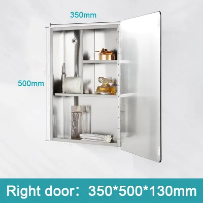 YAKS Stainless steel bathroom cabinet mirror cabinet bathroom cabinet storage rack (60 * 60 * 13) CM