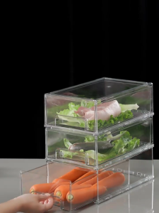 Multifunctional Sorting Containers Refrigerator Drawer Organizers PET Fridge Storage Basket for and Stationery