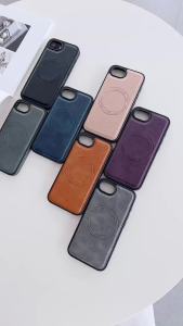 KEYSION Luxury Retro PU Leather Case for MagSafe for iPhone 17e 16e Magnetic Shockproof Phone Back Cover for iPhone 16e 17e 20262026
