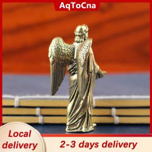 [COD] AqToCna Ship within 24 hours Brass Angel Statue Figurines Desktop Decorations Creative Crafts Small Bronze Ornaments For Home Decor