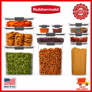 Rubbermaid Brilliance Pantry Airtight Food Storage Container BPA-free Plastic thermomix meal prep 10 containers plus scoop