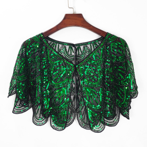 {Shipped From Manila+COD} Womens Multicolor Sparkly Sequin & Bead - Embroidered Mesh Cape Shawl - Ultra - Elegant Cover - Up for Club Night Christmas Party Evening Gala Prom Wedding Guest & Mermaid Gown - Trendy Glamour for All Special Occasions