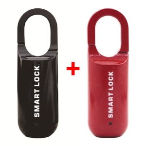 Smart Fingerprint LockPadlock for Jewelry Lock Drawer Important Documents Lock 60mAh Black/Red