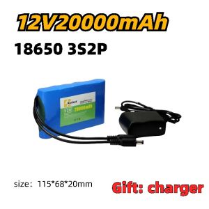ถ่านไฟฉาย แบตลิเธียม 12V แบตเตอรี่ 18650 20Ahถ่านชาร์จ สำหรับไฟโซล่าเซลล์ LED มีวงจรป้องกัน