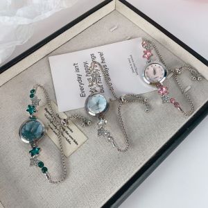 JAYQQ Adjustable Bracelet Watch Rhinestone Alloy Quartz Watch Elegant Ladies Wristwatch for Women Girls