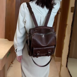 Travel Backpack Purse for Women PU Leather Anti-Theft Large Ladies Shoulder Bag Fashion School Bags Bookbag