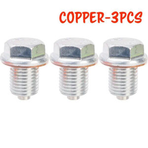 5Sets Magnetic Car Oil Drain Screw Gasket M14*1.5 Aluminum/Copper Oil Drain Plug Sump Drain Nut Bolt with Copper Gasket Washer
