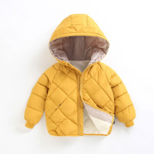 Kids High Quality Polyester Autumn Winter Jacket Hooded Warm Outwear for Kids Boys and Girls 2-7 Years Old