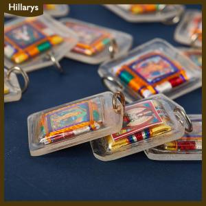 [Hillarys] Tibetan Tangka Green Tara Buddhism Keychains Small Pendants Pocket Fengshui Key Chain Decoration
