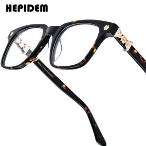 HEPIDEM Acetate Eyeglasses Frame Men 2025 New Vintage Retro Chrome Glasses Brand Designer Square Japanese Handmade Spectacles CH 9395
