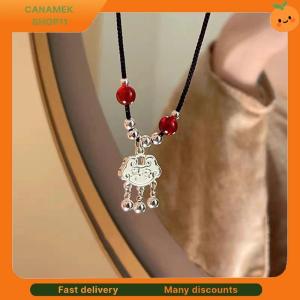 ❣️❣️❣️ Chinese Style Fashion Retro Braided Rope Necklace Butterfly Flower Moon Safety Lock Pendant Necklace For Women Vintage Jewelry