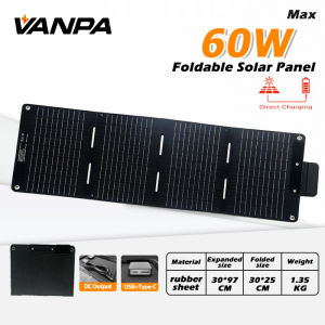 VANPA 60W/100W/150W Foldable Solar Panel Sun Power Solar Cells Charger DC/Type-C/USB Output for Portable Power Station/Phone/Latop