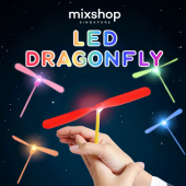mixshop LED Glowing Bamboo Dragonfly Kids Toys Flying Toys Party Gifts