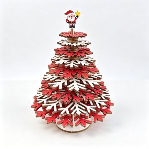 MIRELINA Tự làm cây thông Noel. Đồ trang trí cây thông Noel Gỗ Lớp tuyết bông Đồ trang trí để bàn bằng gỗ. Thời trang Phong cách lễ hội Đồ trang trí đỉnh cây thông Noel Đồ trang trí Giáng sinh hình bông tuyết.