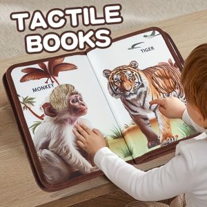 Soft Sensory Touch and Feel Book for Babies – Interactive Animal Fabric Book with Textured Patches Durable & Safe Learning Toy for Early Development