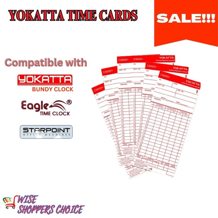 Yokatta c9000 Time Card, DTR c-9000+ timecard, Yokatta/Eagletime ...