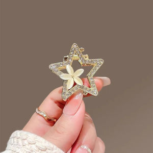 Hollow Rhinestone Opal Star Hair Claw High-end Womens Back of Head Half-tied Hair Clip Hair Grip Korean Style Hair Accessories