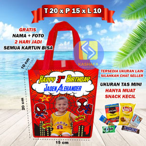 (20 PCS MINI) Tas Pesta Ulang Tahun Anak Karakter kecil / Tas Pesta Ultah Anak Karakter Murah / Goodie bag ultah karakter bebas request /souvenir ultah free design /Tas ulang  gratis tambah nama dan foto anak/ tas ultah termurah dan terlaris