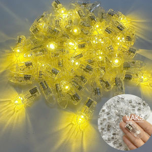 Combo 3 Đèn LED viên đạn nhựa trong màu Vàng NHẠT ko chớp - Trang trí tiệc tùng đèn trung thubong bóng