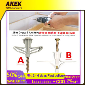 50pcs Self Drilling Hardware Kit: High Strength Wall Anchors & Drywall Screws