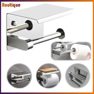 ที่ใส่กระดาษชำระสแตนเลสติดผนังไม่ต้องเจาะ ดีไซน์เรียบง่าย สีเงิน ทนต่อสนิม ติดตั้งสะดวก