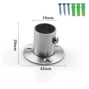 1pcs Stainless steel Round Tube Pipe Curtain Rod Holder Flange Seat
