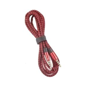 สายเคเบิลเสียงยาว1.5ม. 3.5มม. พร้อมสายถักไนลอนตัวเชื่อมชุบทองและทนทานสำหรับไฟล์เสียงโกดังเก็บง่ายใส
